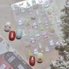 Tomoni Exquisite Ice Translucent Glitter Nail Stickers: Festive Christmas Tree & Snowman Design