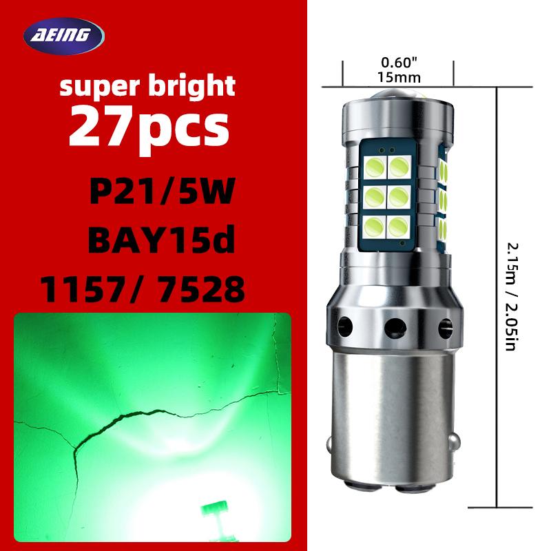 2pcs P21/5W Car LED DRL Blubs Daytime Running Light BAY15d 1157 7528 Canbus Error Free For Jeep Renegade SUV BU B1 2014-2020
