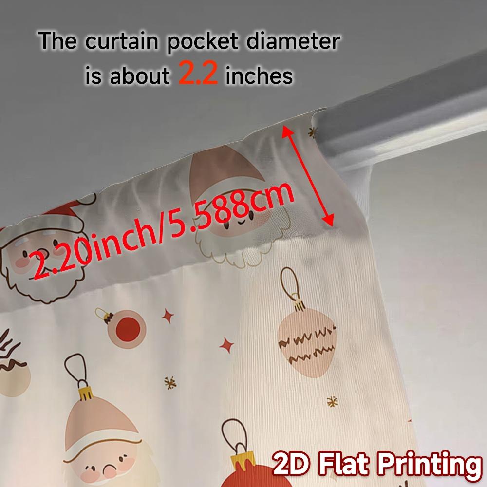 2pcs  Curtains Cute Santa Claus Christmas Ornaments (2) Modern Curtains Machine Washable Fabric Curtains Room Decor Ldeal for