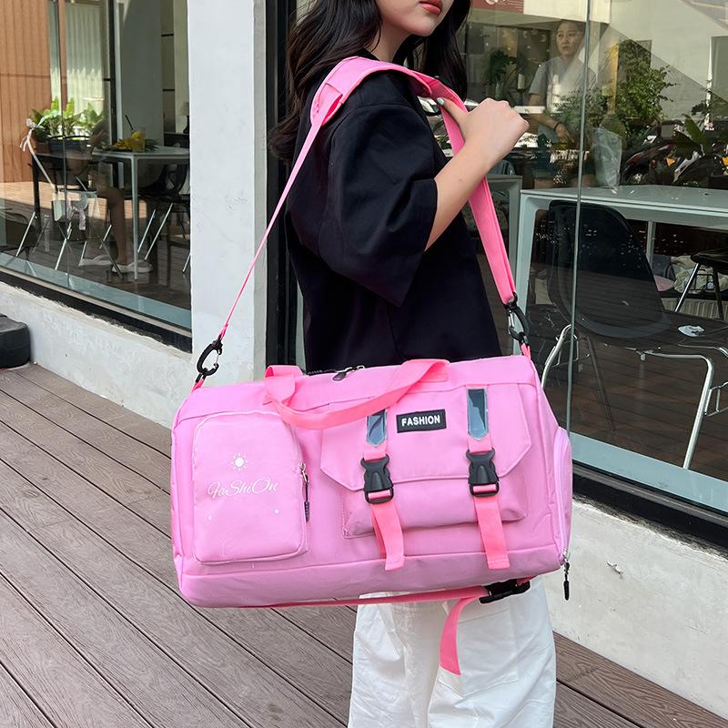 Simple and Casual Outing Large Capacity Portable Travel Bag Dry and Wet Separation Sports Gym Bag Can Be Used To Pull Rod and Shoe Bin