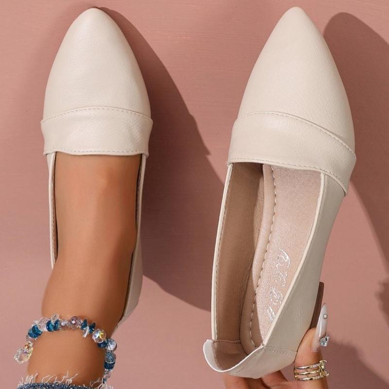 Slip on Shoes Womens Flat Women s Solid Color Shoes Slip On Pointed Toe Shallow Mouth Soft Sole Sandals for Women Flat 37
