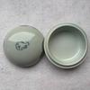 Ceramic Cinnabar Seal Ink Pad Holder with Lid for Calligraphy and Painting