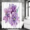 Purple Watercolor Floral Shower Curtain, Bathroom Decorative Shower Curtain, Waterproof Shower Curtain with Hooks