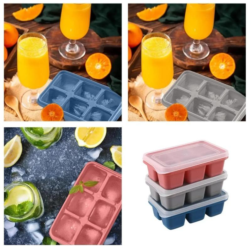 6 Cavity Mini Ice Cube Tray Soft Bottom Easy Release Mold for Summer Kitchen Homemade Ice Cube Mold Kitchen Tools
