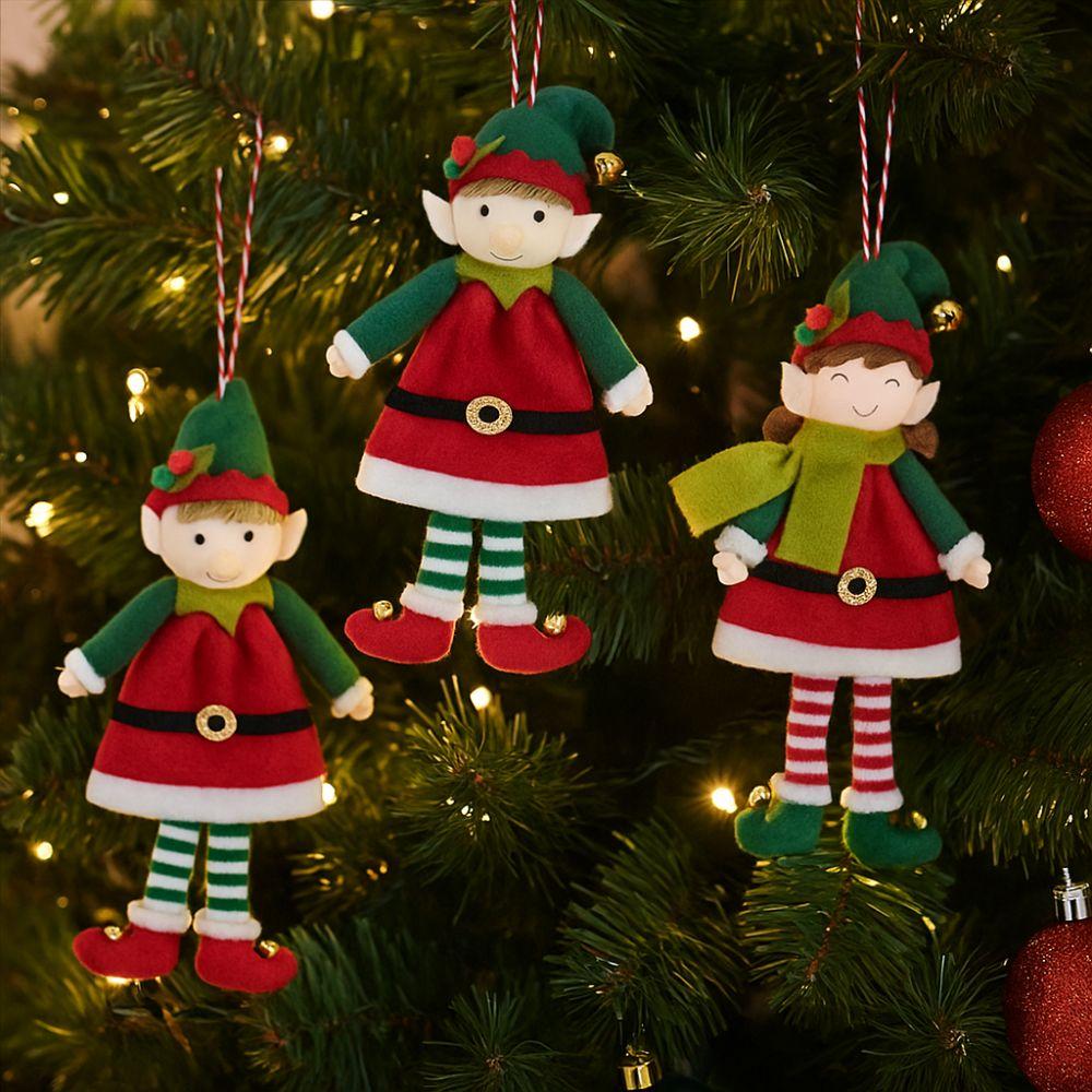 Boy Girl Hanging Bell Elf Cute Christmas Tree Pendant Elf Plush Doll  Christmas Party