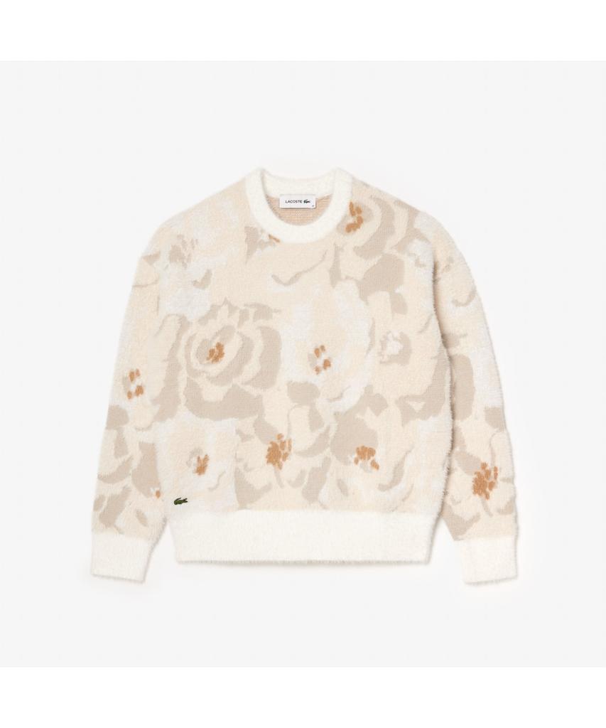 LACOSTE Women'S Flower Jacquard Intarsia Sweater Af2587-54N Id2