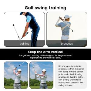 Portable Golf Swing Trainer Lightweight Adjustable Golf Swing Trainer Aid With Ergonomic Grip For Beginners