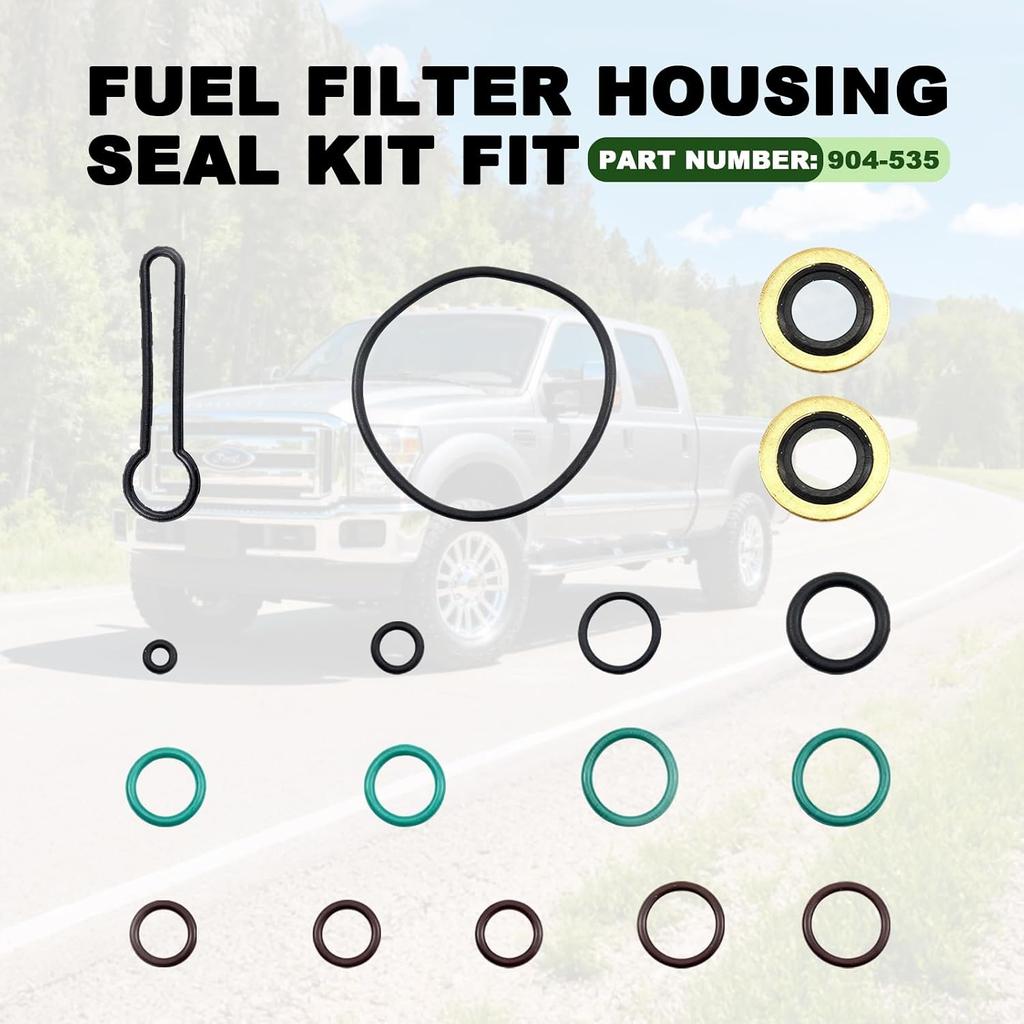 904-535 Fuel Filter Housing Seal Kit Fit for Ford 6.0L Powerstroke | for Excursion F-250 F-350 F-450 F-550 Super Duty 2003-2007 V8 Replace