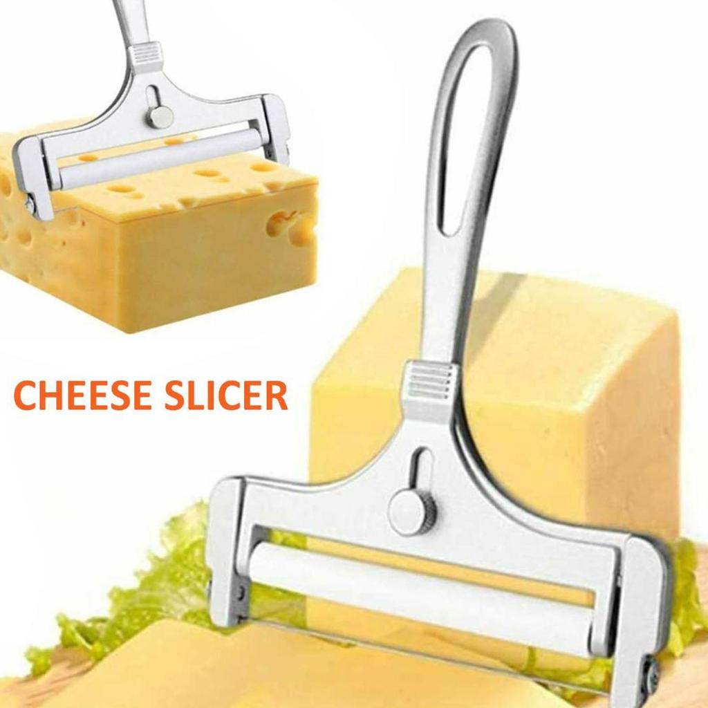 Premium Aluminium Alloy Cheese Slicer Wire Adjustable Cheese Cutter Butter Splitter Easy to Cutting Soft and Semi-Hard Cheeses