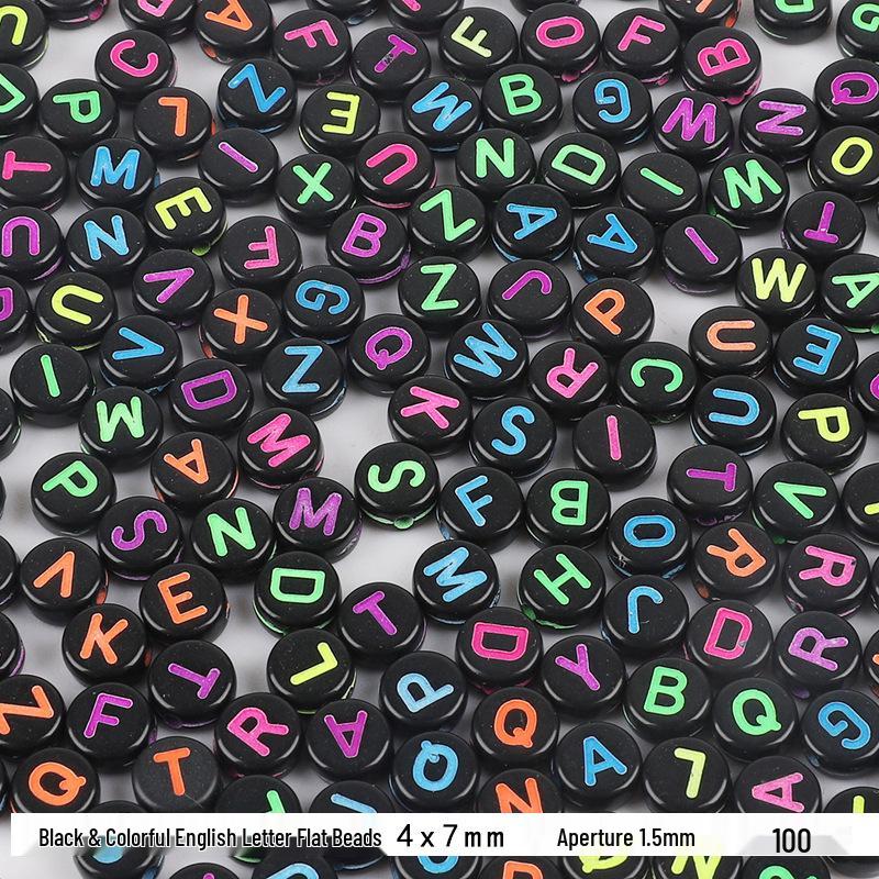 

Разноцветные акриловые бусины с алфавитом для детских украшений и раннего обучения 100 pieces per pack