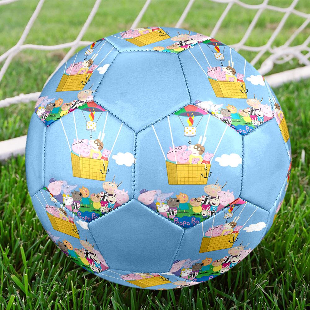 Pink Pig Cartoon Indoor Soccer Ball Colorful All Ages Size 5 Machine Stitched PVC Competition Ready Durable High-Bounce