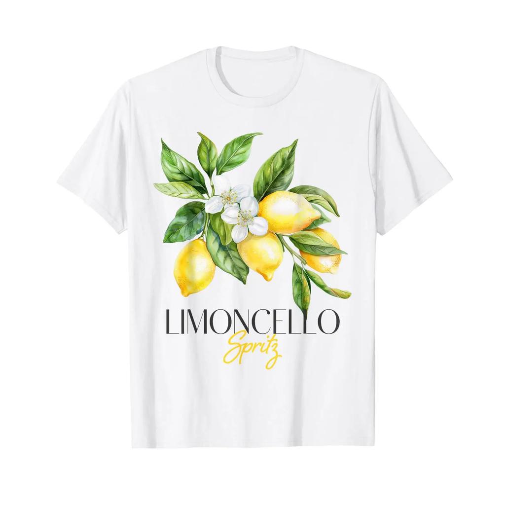 Limoncello Spritz Summer Aperitif Italian Lemon Liqueur T Shirt Vintage Stylish Homme Designer Clothes Stretched