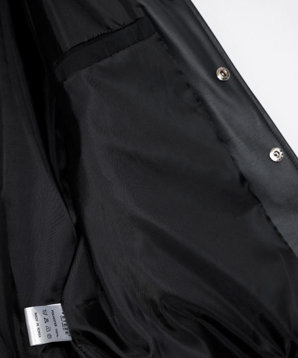 Veteze [Vegan Leather] Lined Varsity Jacket (Black)