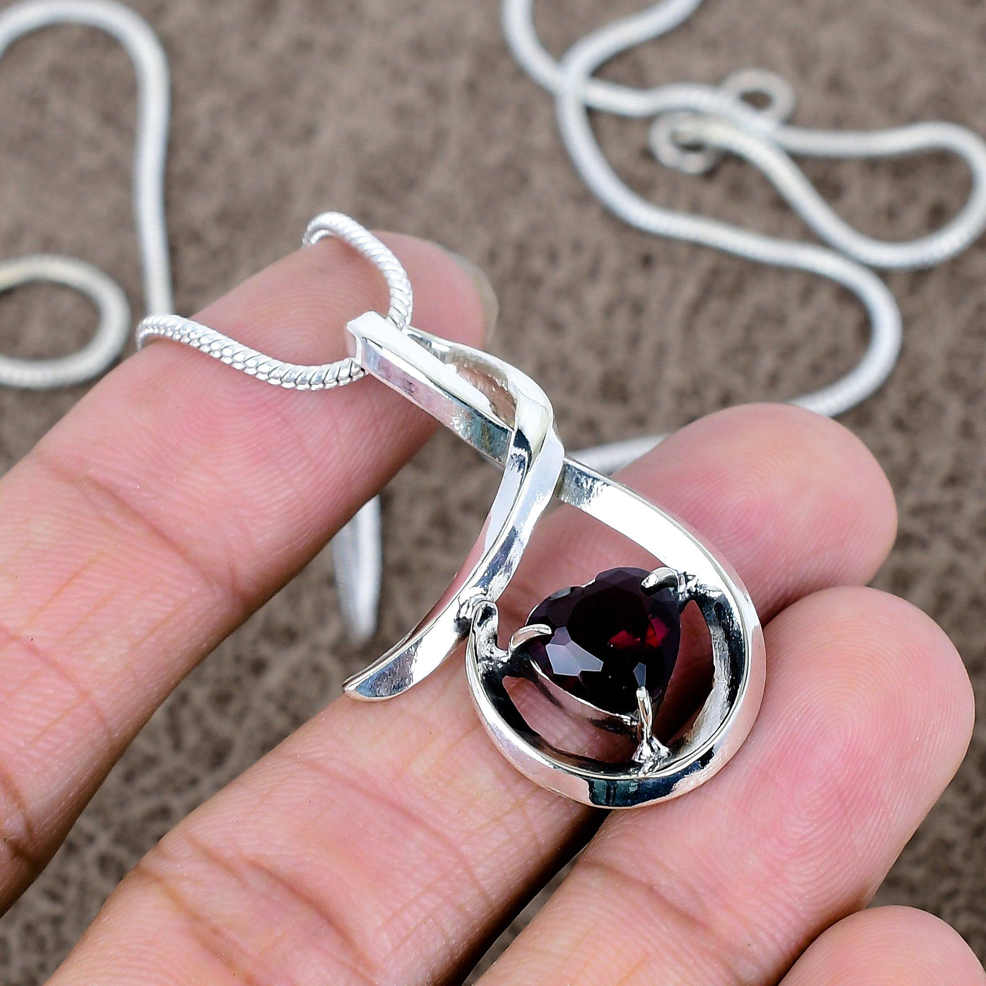 

Garnet Gemstone Handmade 925 Sterling Silver Jewelry Pendant 1.62 KKG-569