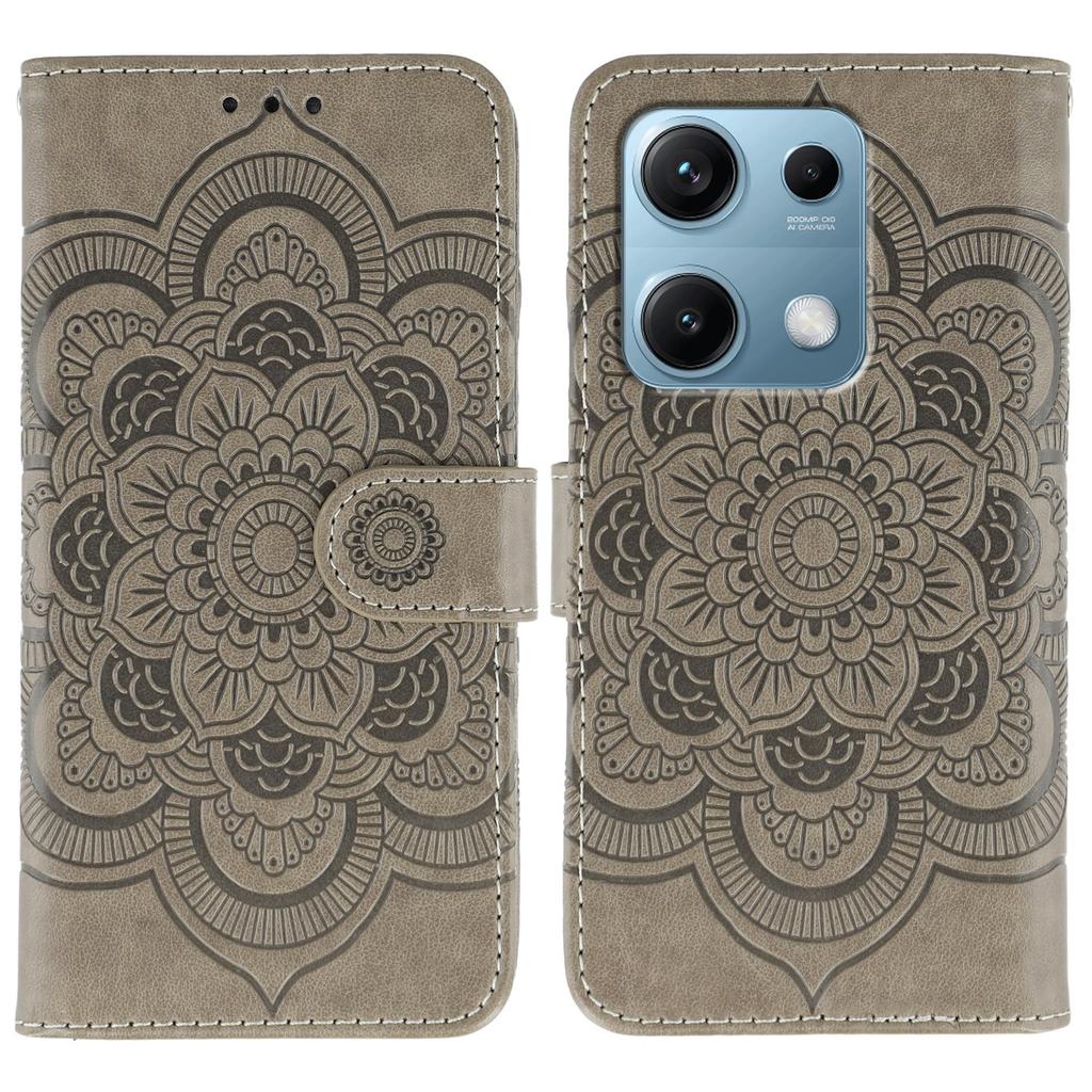 For Xiaomi Redmi Note 14S 4G Case PU Leather Mandala Imprinted Design Wallet Phone Cover