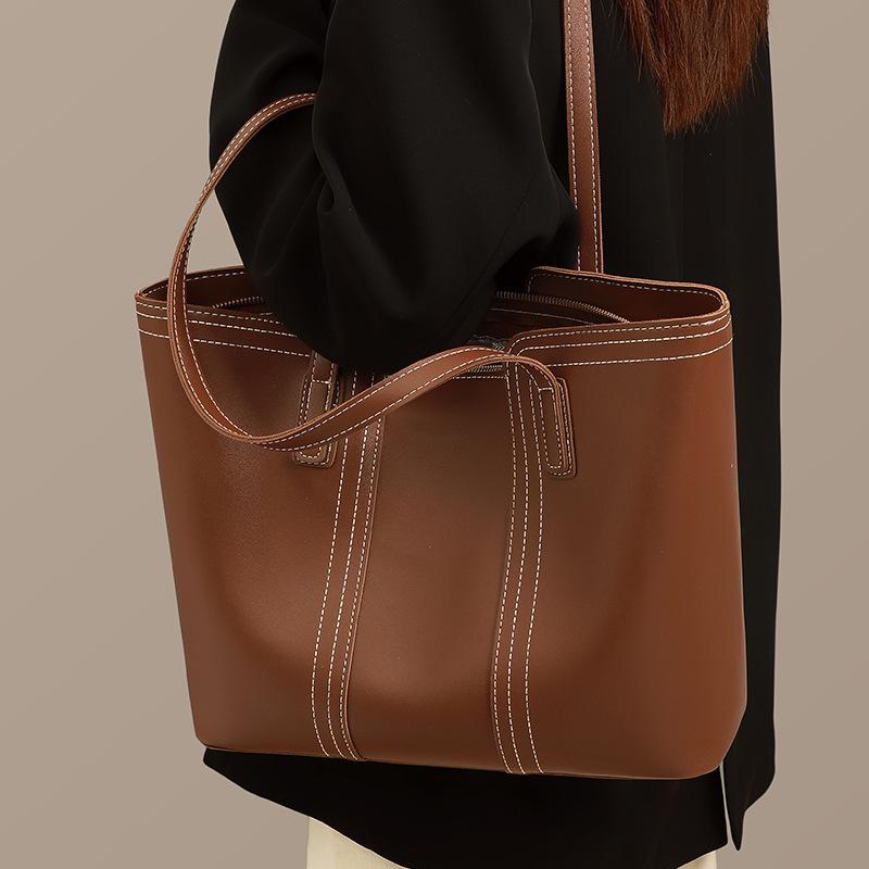 Tote Bag New Women's Bag Large Capacity Commuting Bag High-end Genuine Leather Versatile Shoulder Bag