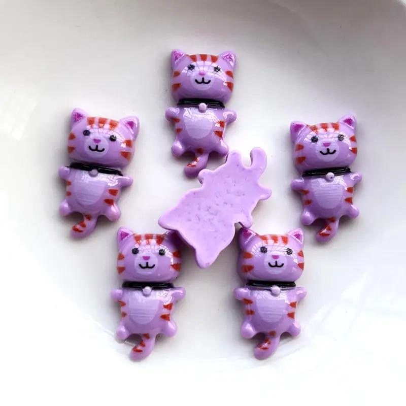 10 buc rășină de pisoi drăguț amestecat aleatoriu, cu spatele plat, album decorativ pentru însemnări DIY, husă pentru telefon, accesorii din rășină pentru decorarea părului