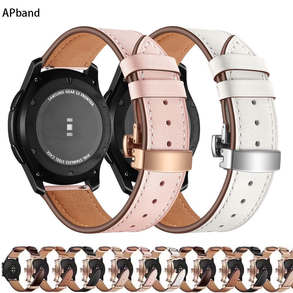 Echtes Leder Armband mit Schmetterlingsverschluss für Samsung/Huawei Uhr - Universell 20mm/22mm