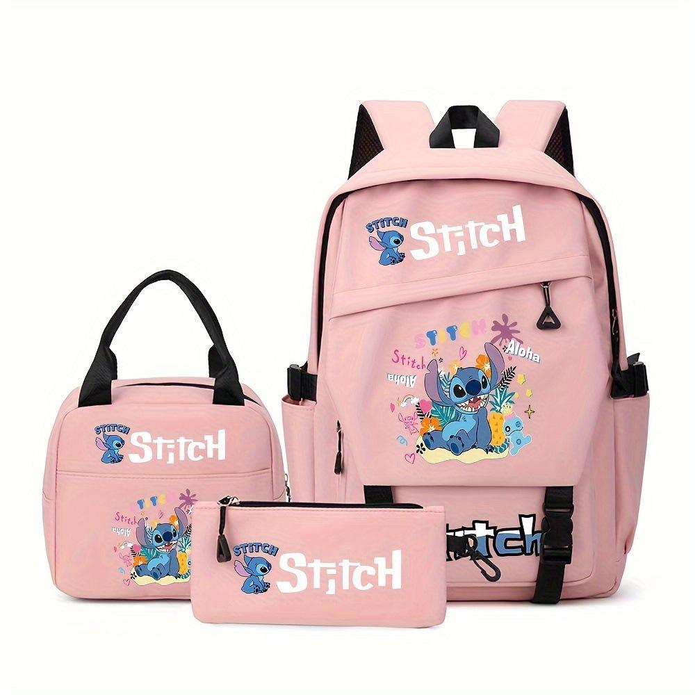 Cartoon Laptop Backpack Set for Students 3-Piece with Lunch Bag and Pencil Case, Large Capacity School Bag for Boys Girls