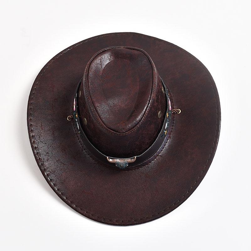 New Cow Head Decorate Western Cowboy Hats For Women Men Fashion Wide Brim Gentleman Jazz Hats Panama Cowgirl Cap Sombrero Hombre
