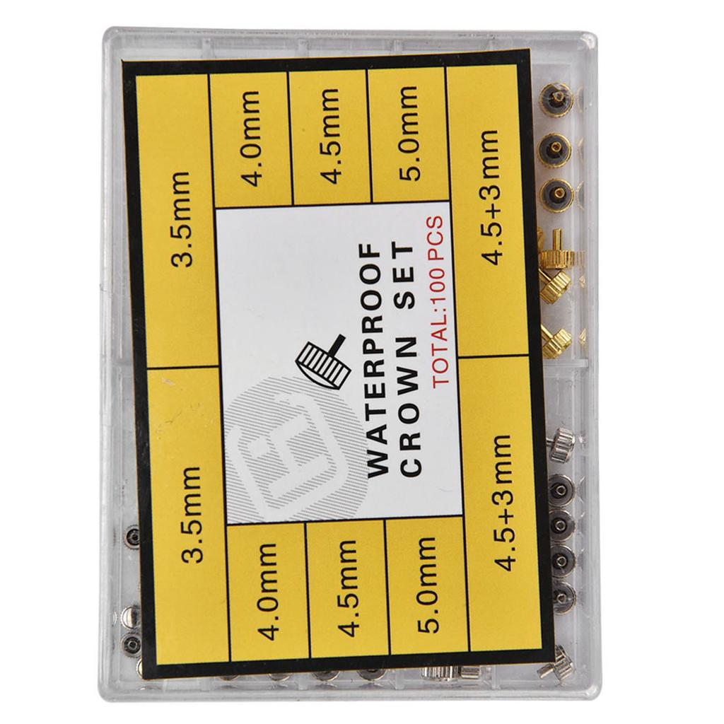 Assorted Watch Crown Parts Replacement Accessories Watch Repairing Tool Kit