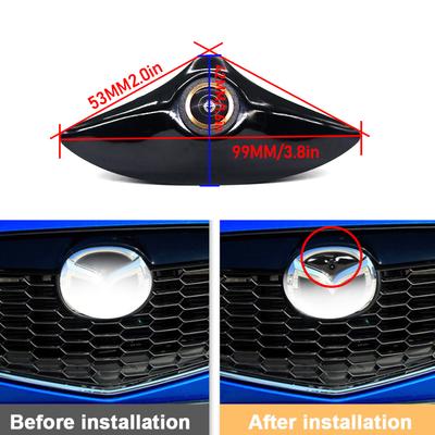 Камера переднього виду 1080P 170° для Mazda CX5 CX-5 KE 2012 2013 2014 2015 2016 Об'єктив "риб'яче око" Нічне бачення Камера з логотипом спереду