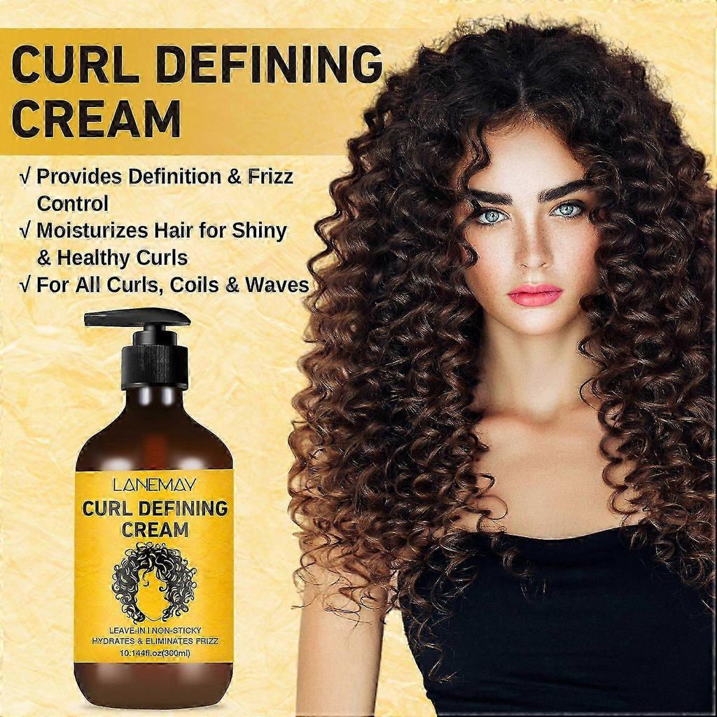 Professionelle Locken definierende Creme, Frizz-Kontrolle & Feuchtigkeit, Nicht klebrige Formel für alle Locken-Haartypen, Feuchtigkeitsspender für geschmeidige & glänzende Locken