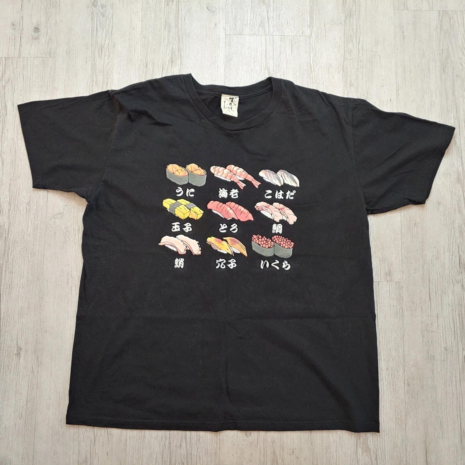 Мужская футболка с графикой суши Винтаж Ретро Японская Повседневная одежда Черный W67xL67 3XL
