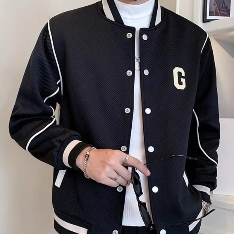 

2023 Men s Trendy Baseball Jackets: Casual Spring/Autumn Sports Tops for Youth M чёрный