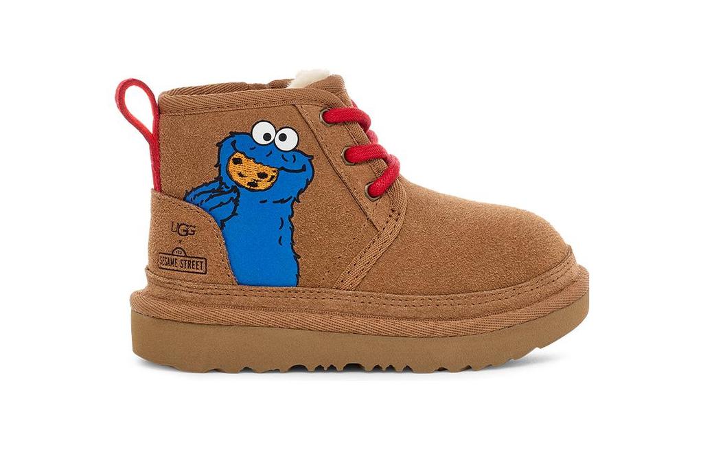 UGG Cow Leather Abrasion Resistant Ankle Length Kids' Boots Brown Kids' 1147232T-CHE