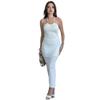 2025 Women's Autumn Solid Sleeveless Backless Slit Bodycon Dress