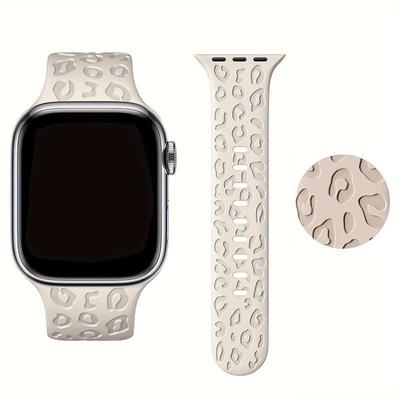 Leopardmönstrat silikonarmband för Apple Watch S9 armband 49mm 44mm 40mm 45/41mm 42mm 38mm 44mm iWatch-serien sportarmband