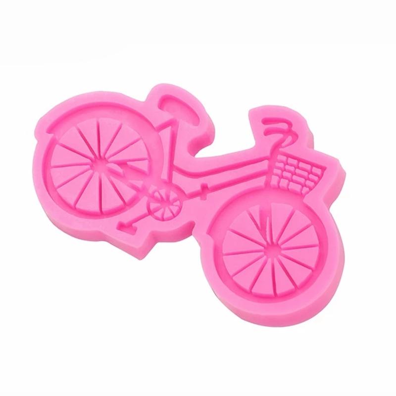 Fahrrad Schlüsselanhänger Form 3D Silikon Schokolade Seife Kuchen Fondant Cupcake-Kuchen Dekorationswerkzeuge Fahrrad Form Halskette Form