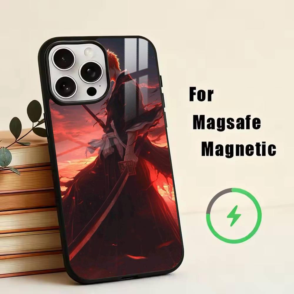 Anime Bleach Kurosaki I-Ichigo Phone Case For iPhone17,16,15,14,13,12,11 Plus,Pro Magnetic For Magsafe Wireless Charging