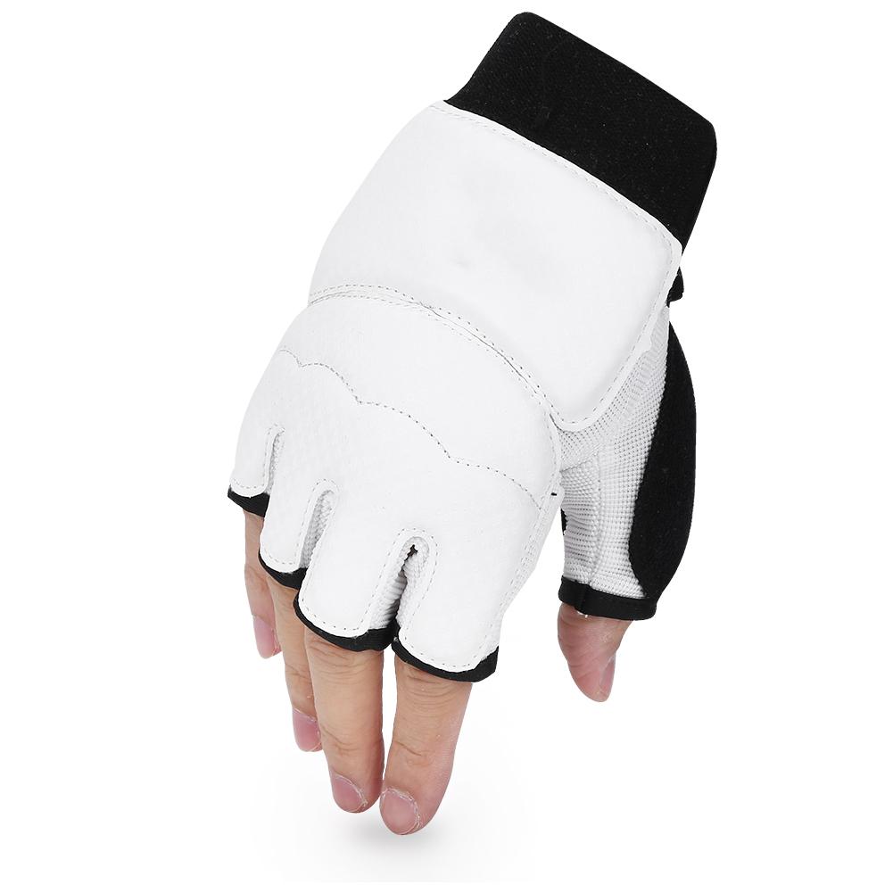 Adult Kids Taekwondo Sparring Half Finger Hand Protector Cover Boxing Gloves (XL Glove)
