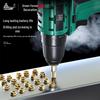 Green Forest 16.8V Brushless Electric Drill: Multi-Function Lithium Pistol Power Tool with Charging Impact and Screwdriver Function.