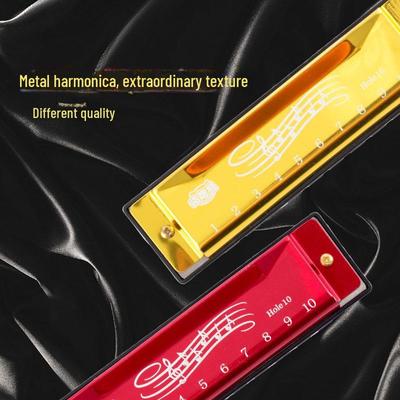 Armonică Metalică cu 10 Orificii cu Cutie - Perfectă pentru Sală de Clasă, Performanță și Acompaniament