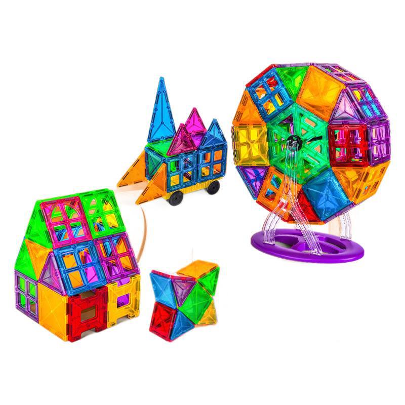 Stained Glass Magnetic Tile Building Blocks - Educational Toy for Developing Spatial Thinking