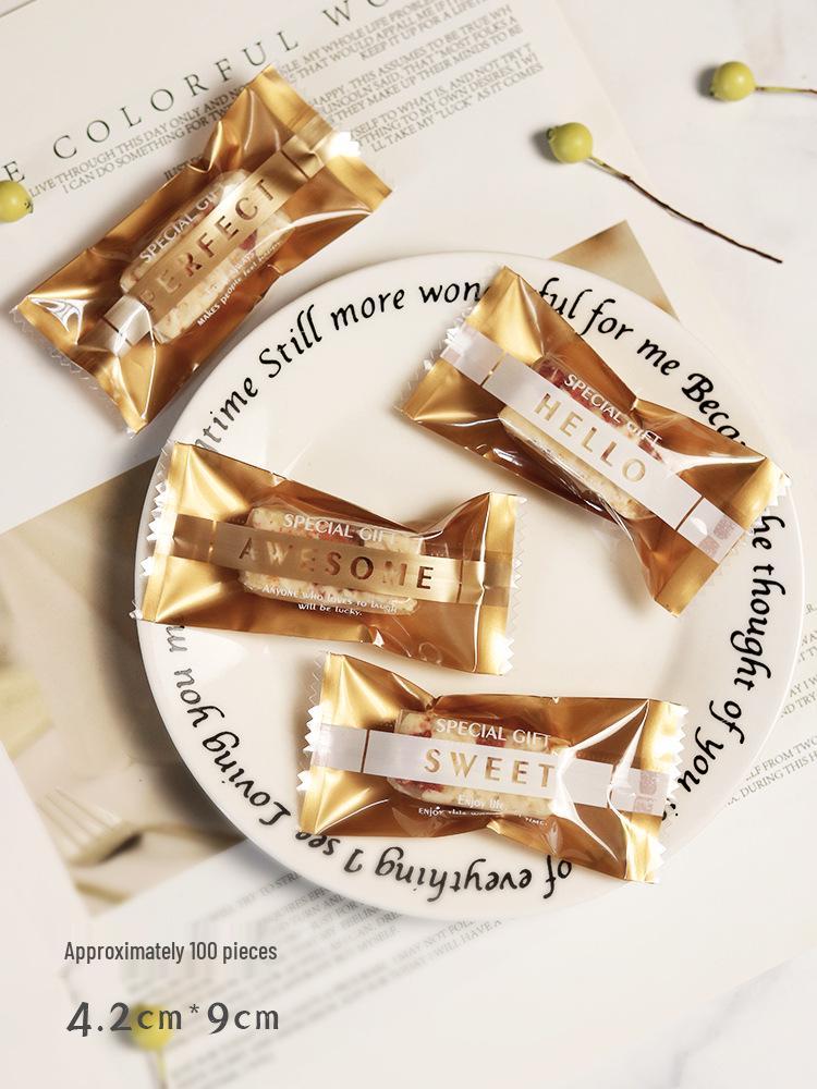 Internet Celebrity Sea Salt Almond Toffee Bag DIY Handmade Nougat Coffee Candy Sealing Bag