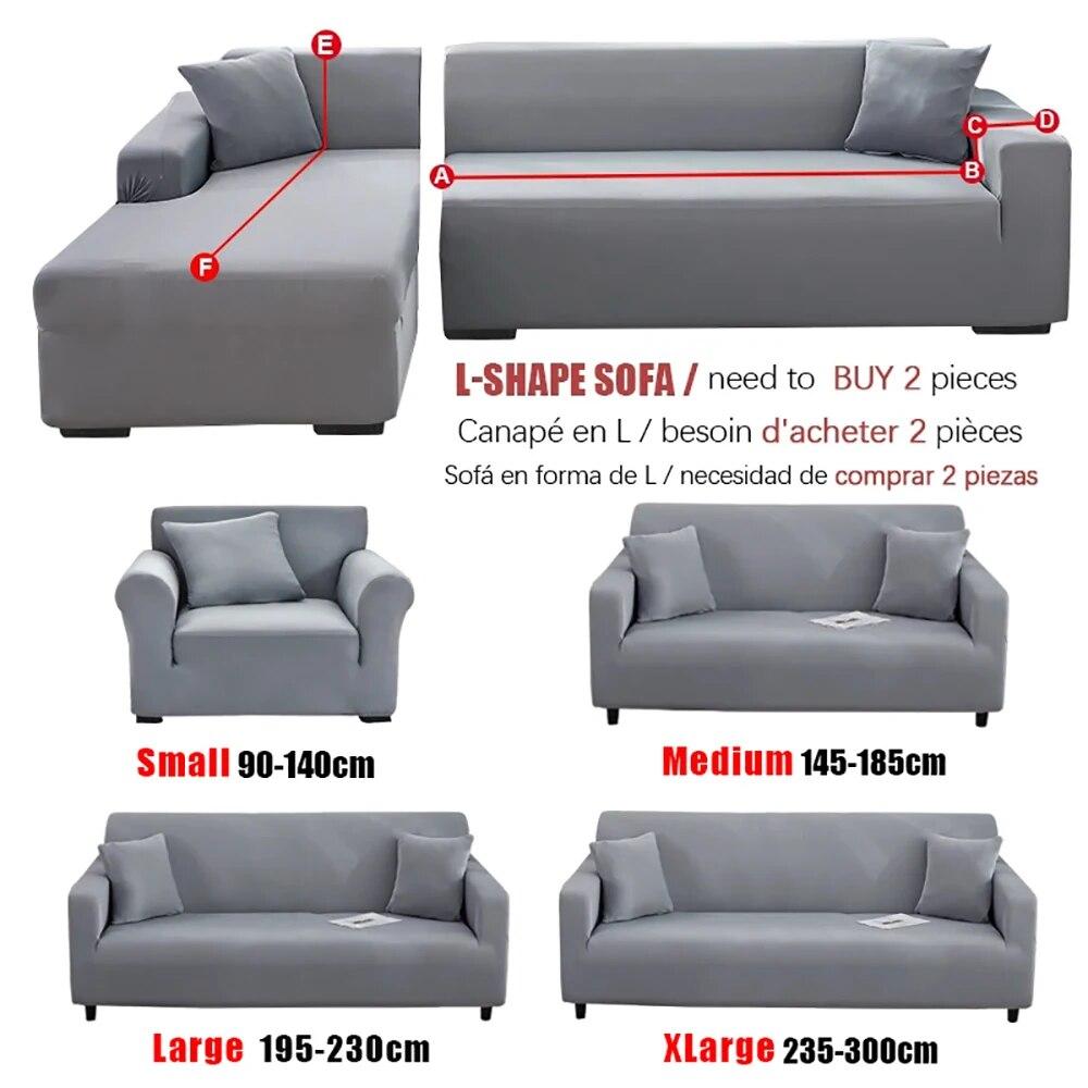 Elastic Plain Solid Sofa Cover Stretch Allinclusive Couch Cover For Living Room Corner Armchair Sofa Case L Shape Need Buy