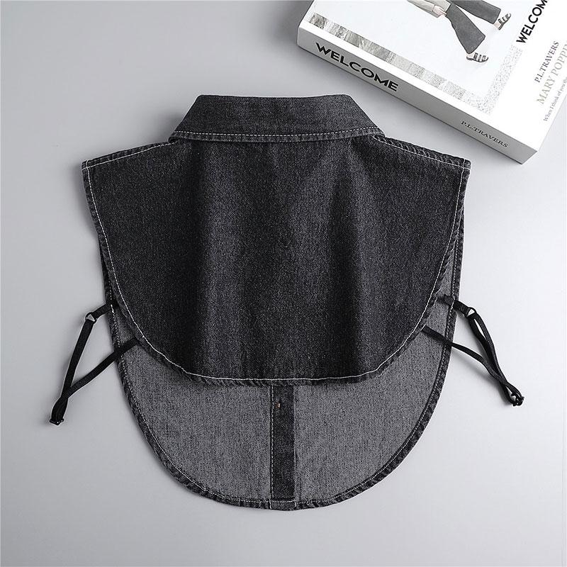 Denim Fake Collar Fashion Shirt Collar Women'S Denim Shirt Detachable Dickey Collar Under Blouse For Lady Girls
