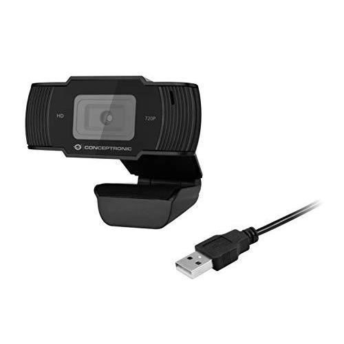 Webcam HD - CONCEPTRONIC - AMDIS05B - 720P - Noir - Avec Microphone