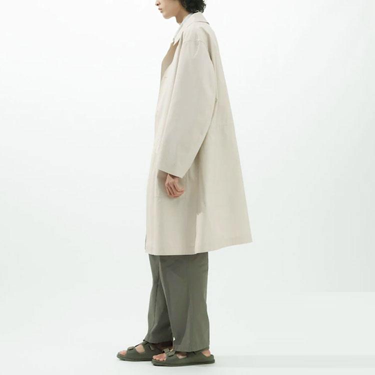Uniqlo U Series Solid Color Single Breasted Mid Length Trench Coat Men coats Light-Beige 457988-30