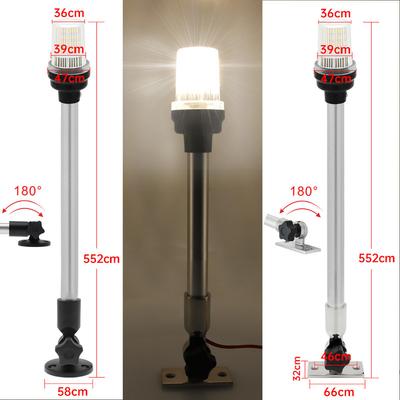 Navigation Light 12 Inch 22 Inch 360 Degree LED Fold Down Stern Lights Anchor Lights for Marine Yacht Pontoons Fishing Boats