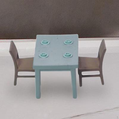 3 Stück 1/87 Puppenhausmöbel-Set mit Serviertablett für Miniaturlayouts