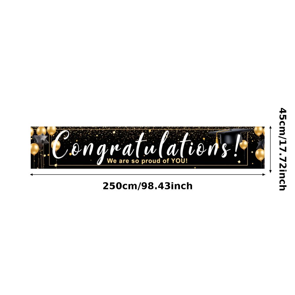 Festive Look Academic Achievement Banner Congratulations Sign Graduation Party Decor for Academic Celebration Photo Backdrop