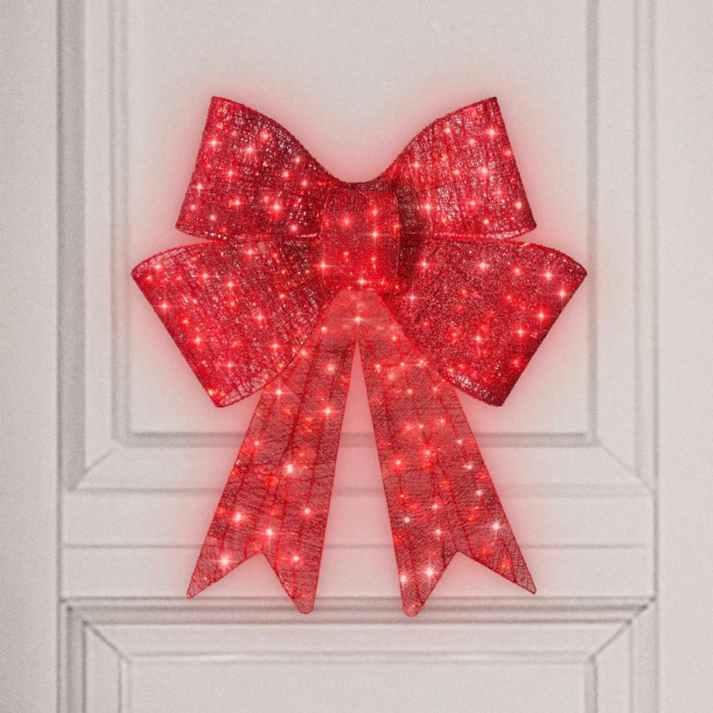 Vorgeleuchteter Weihnachts-Schleife Außen-LED-Schleife Feiertags-Garten-Schleife