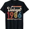 Vintage 1986 Verjaardagscadeau Unisex Dames Geboren Gemaakt Bedrukt T-shirt Tops Mode Casual Stijl Streetwear Volwassen Tops T-shirt Kort