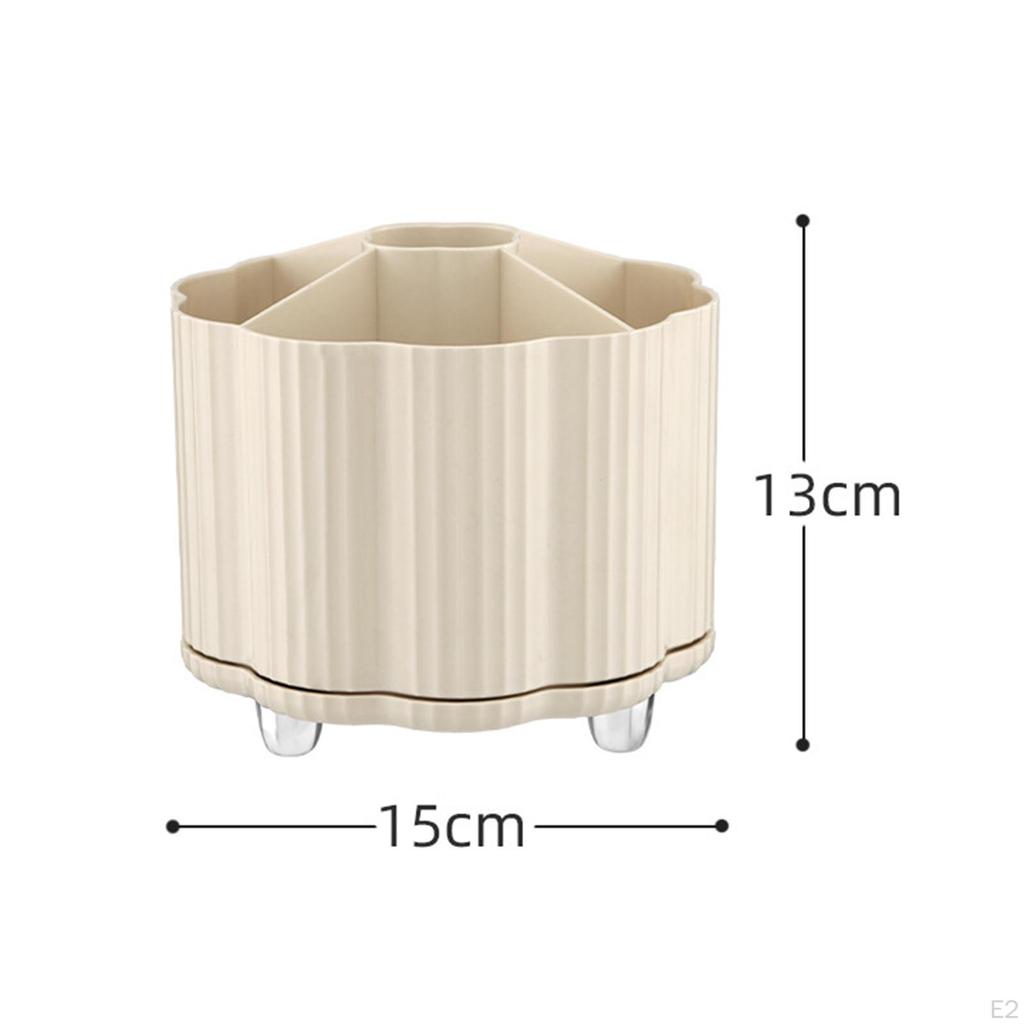 Portaspazzole da Trucco Rotante a 360° Scatola Portaoggetti Organizer Cosmetico per Accessori Camera da Letto