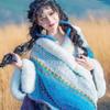 Lijiang Dali Ethnic Shawl Cape: Extra Large Faux Rex Rabbit Fur Collar with Sleeves for Women